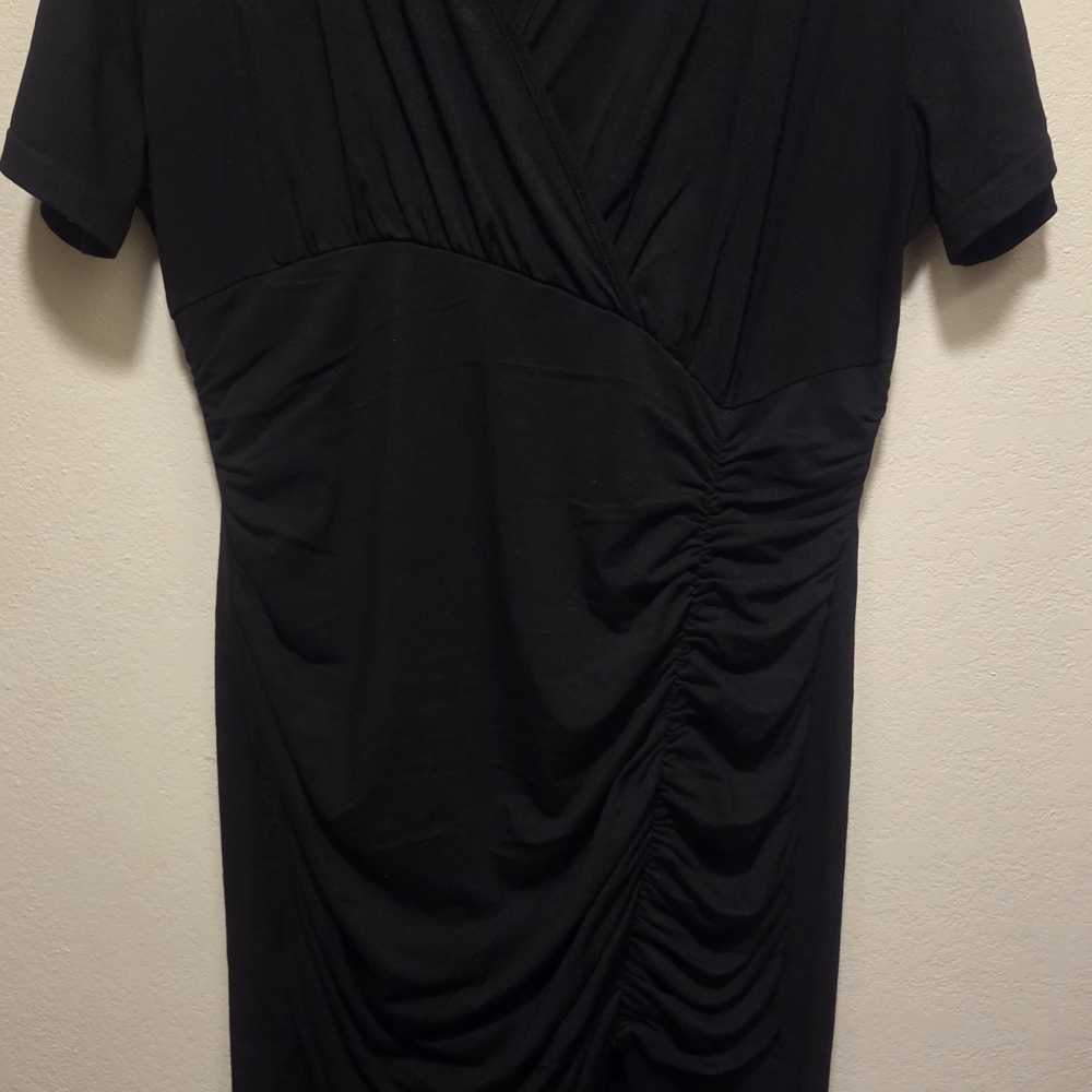 SHEIN Black Ruched Dress